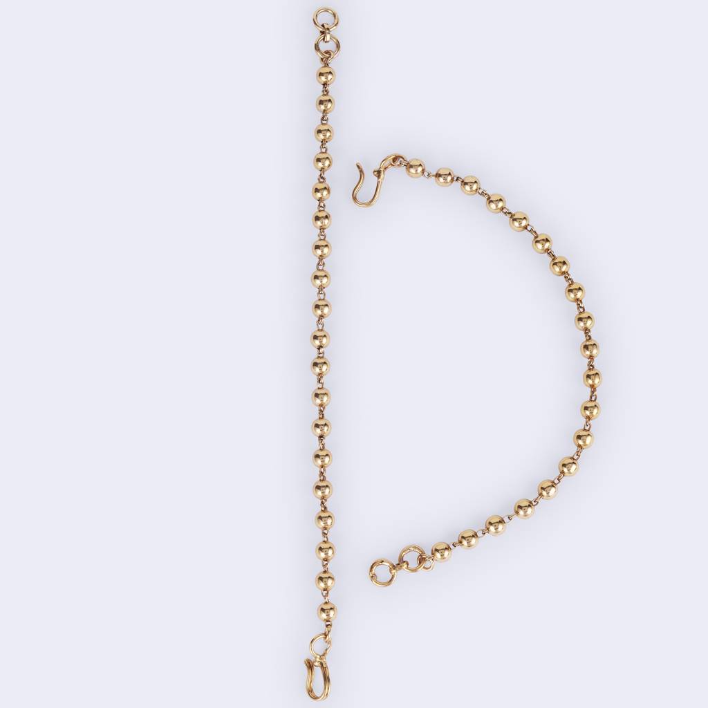 Fascinating Golden Balls Gold Plated Ear-Chain(Kaan Chain) For Women : 15KC20