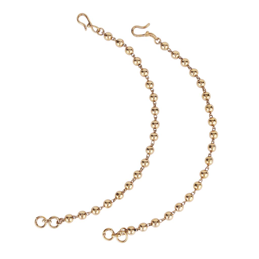 Fascinating Golden Balls Gold Plated Ear-Chain(Kaan Chain) For Women : 15KC20
