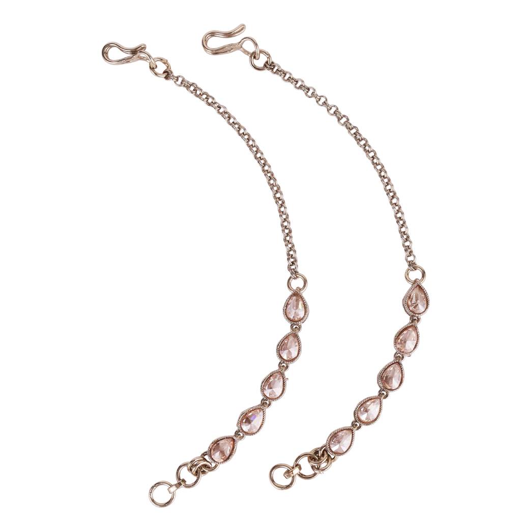 Fascinating Golden Balls Gold Plated Combo Set Of 2 Ear-Chain (Kaan Chain) For Women : KCH-COMBO-001