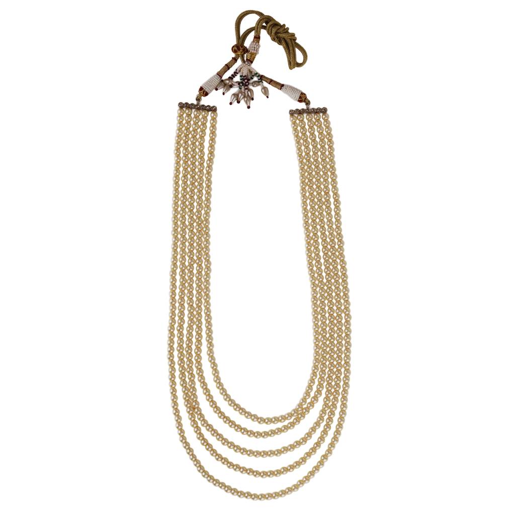 Freshwater Pearl 5 Layered Gold Plated Moti Mala Necklace : 15ML122