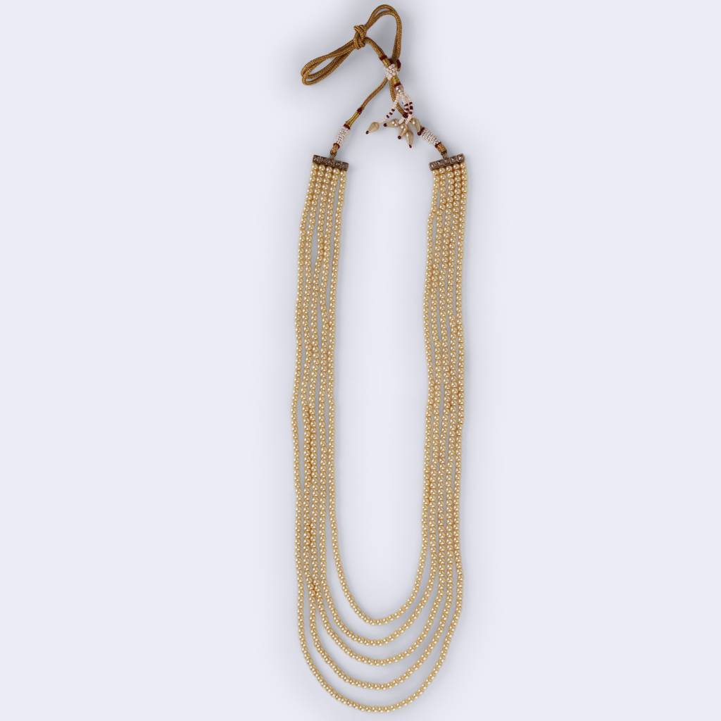 Luxurious Pearl 5 Layered Gold Plated Moti Mala Necklace : 15ML374