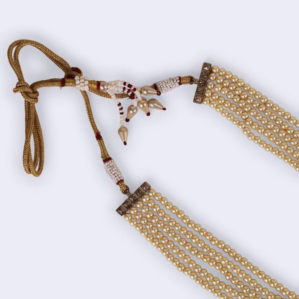 Luxurious Pearl 5 Layered Gold Plated Moti Mala Necklace : 15ML374