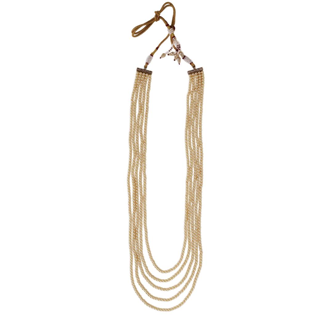 Luxurious Pearl 5 Layered Gold Plated Moti Mala Necklace : 15ML374