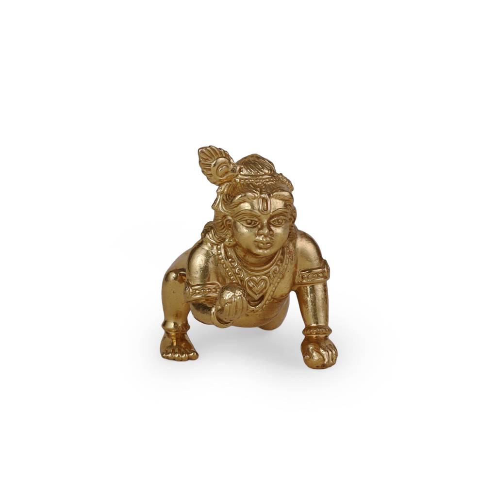 Lord Krishna Gold Plated Idol/Murti Home And Office Decorative Gifting : 15MU01
