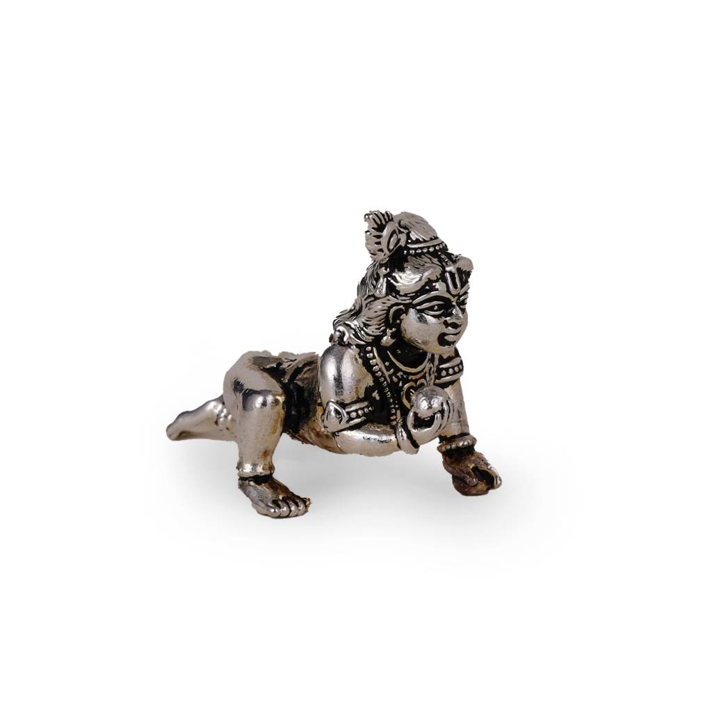 Lord Krishna Silver Gold Plated Idol/Murti Home And Office Decorative Gifting : 15MU01SLV