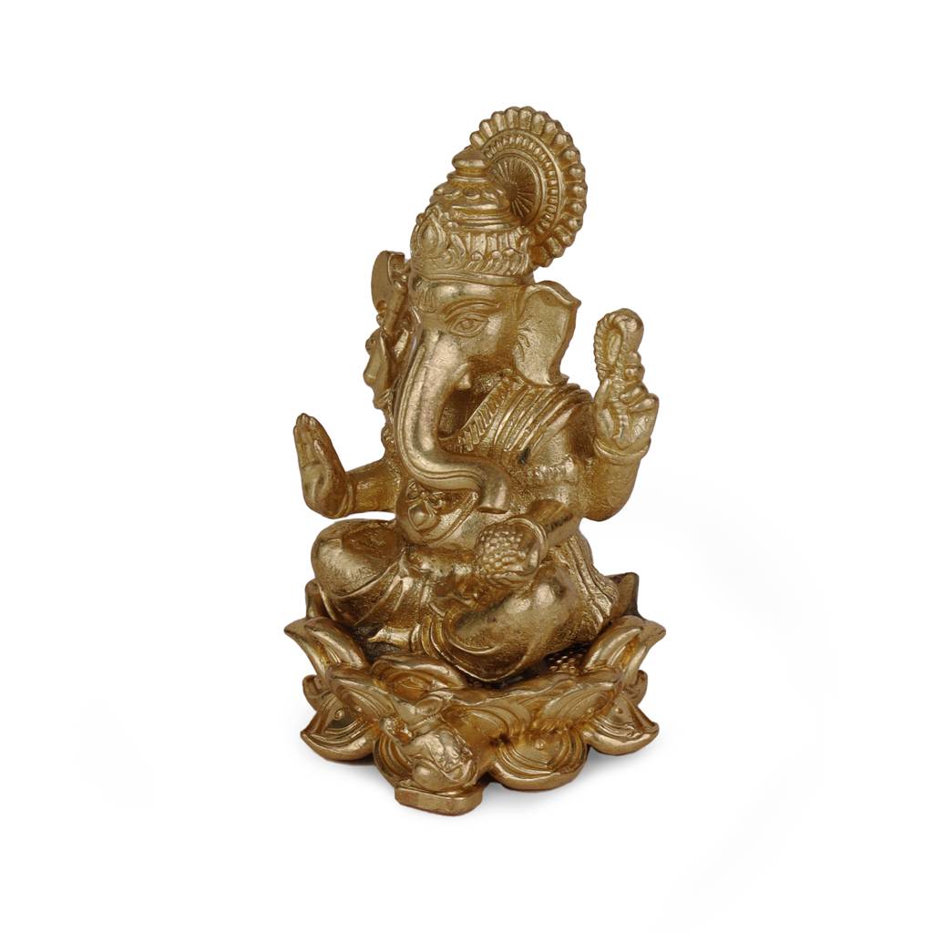 Lord Ganesha Gold Plated Idol/Murti Home And Office Decorative Gifting : 15MU04
