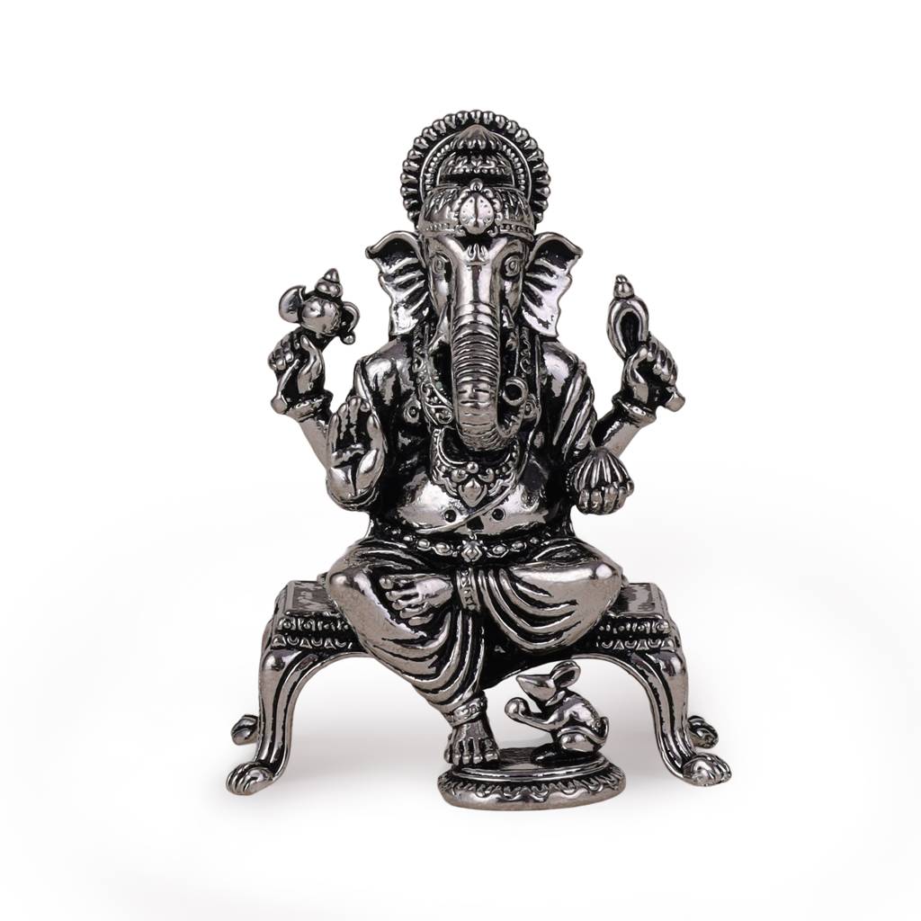 Eternz Certified Jewellery - SALONI FASHION JEWELLERY Lord Ganesha Silver Gold Plated Idol/Murti Home & Office Decorative Gifting