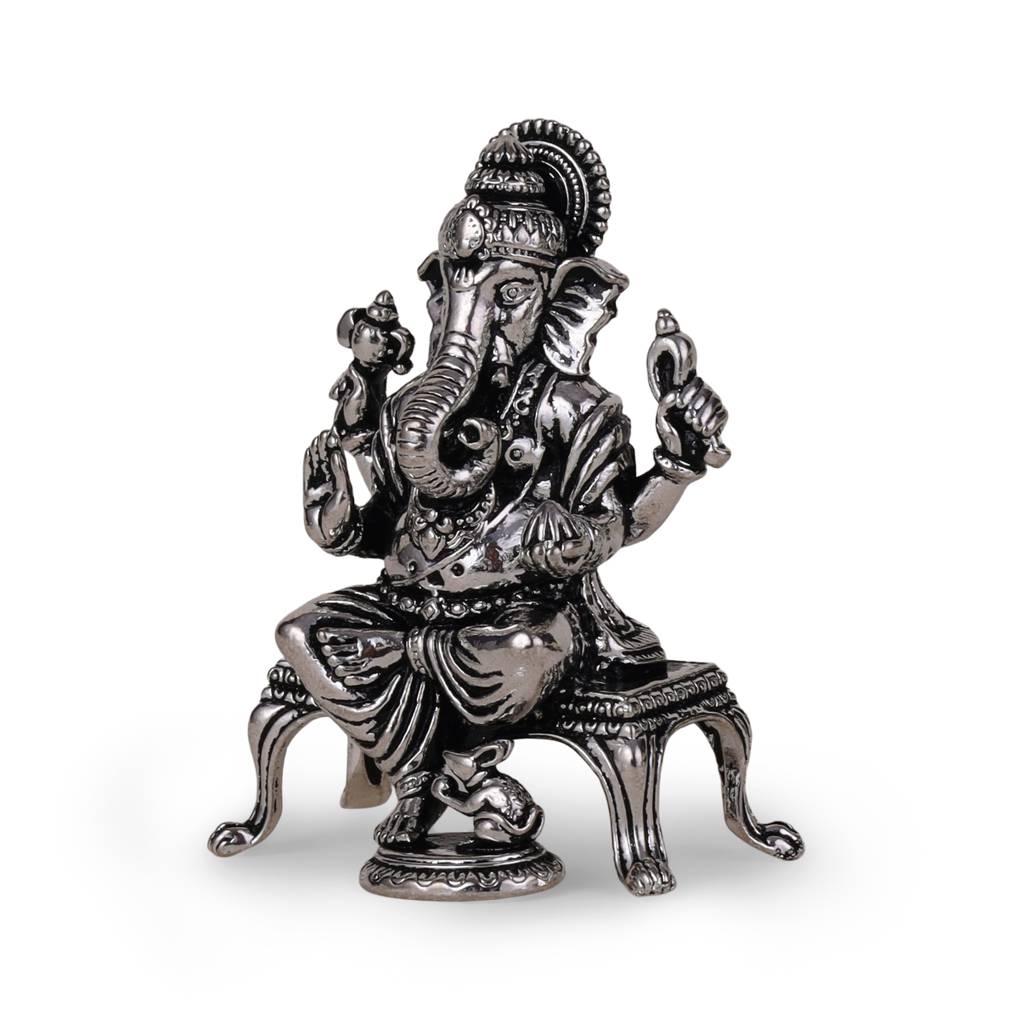 Lord Ganesha Silver Gold Plated Idol/Murti Home & Office Decorative Gifting : 15MU13