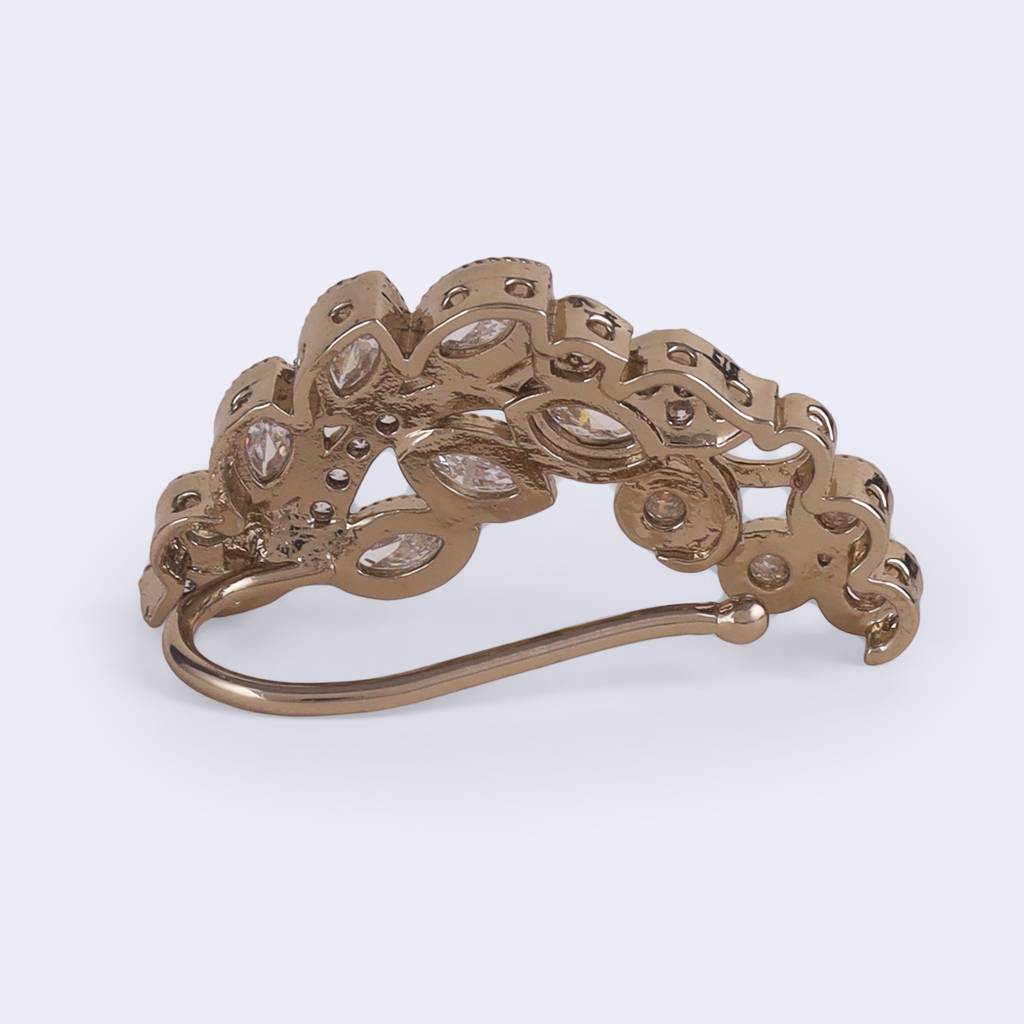 Traditional Leaf Shape Gold Plated Nosepin (Nathiya) For Women : 15NT485
