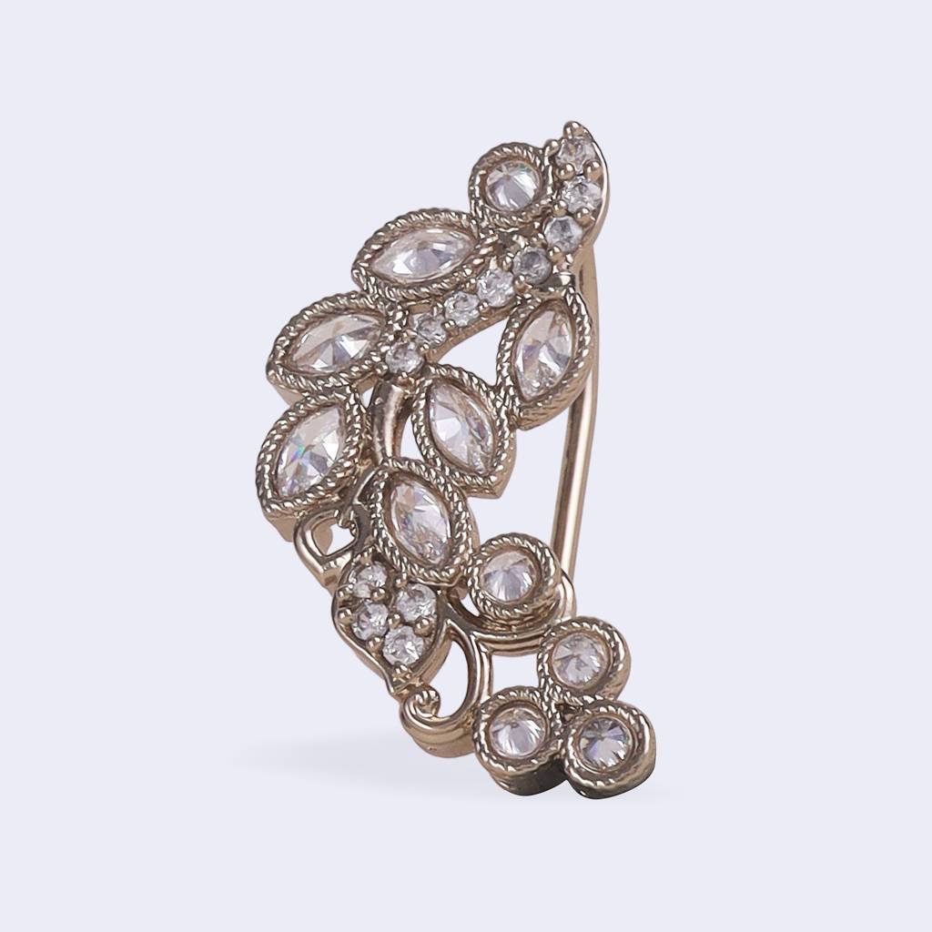 Traditional Leaf Shape Gold Plated Nosepin (Nathiya) For Women : 15NT485