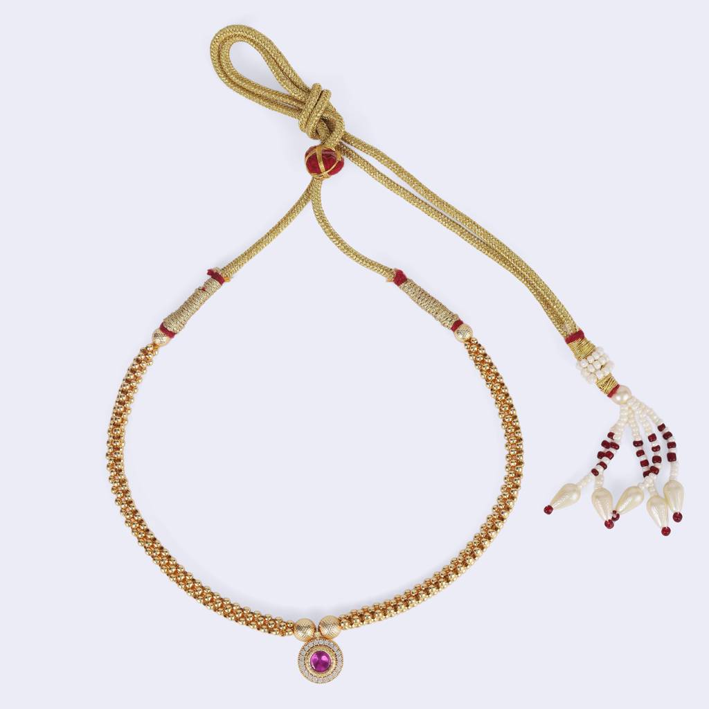 Traditional Royal Round Shape Golden Balls Gold Plated Choker Necklace For Women : 15TN19