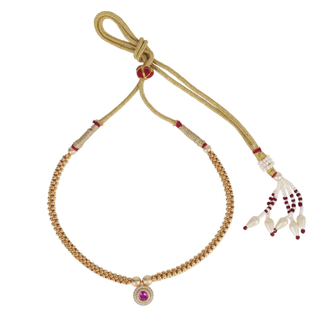 Traditional Royal Round Shape Golden Balls Gold Plated Choker Necklace For Women : 15TN19