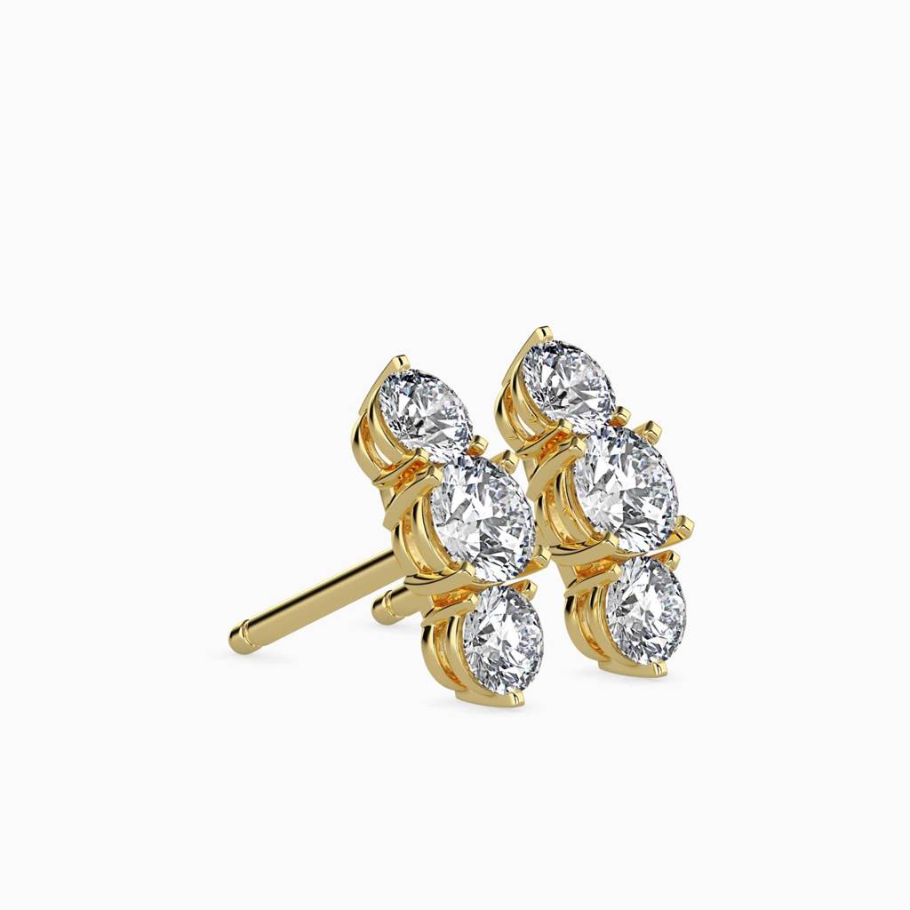 Three Stone Diamond Earrings