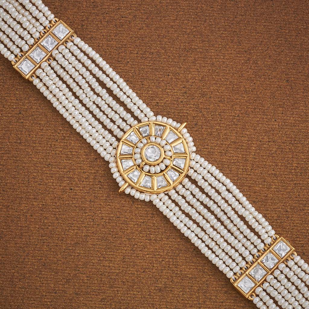 Kushal'S Fashion Jewellery White Victorian Plated Party Kundan Tikka - 434610 : 434610