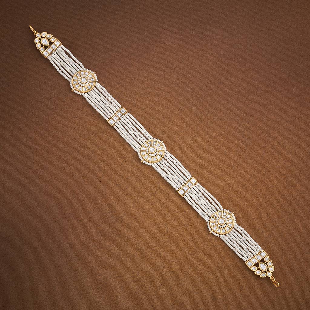 Kushal'S Fashion Jewellery White Victorian Plated Party Kundan Tikka - 434610 : 434610