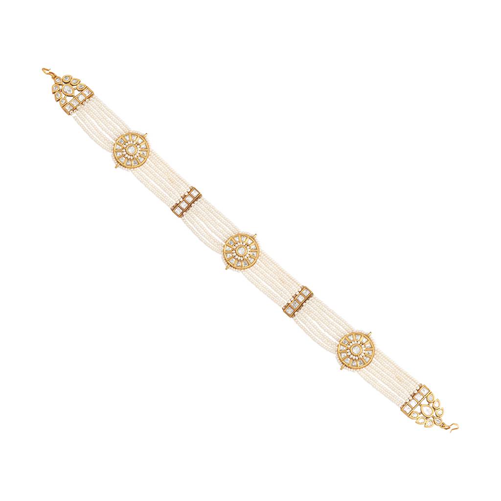 Kushal'S Fashion Jewellery White Victorian Plated Party Kundan Tikka - 434610 : 434610