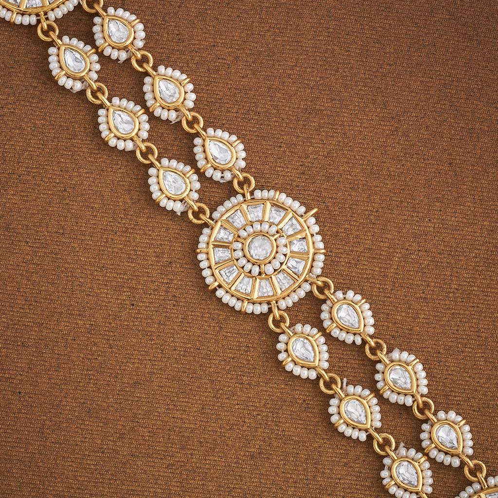 Kushal'S Fashion Jewellery White Victorian Plated Party Kundan Tikka - 434613 : 434613