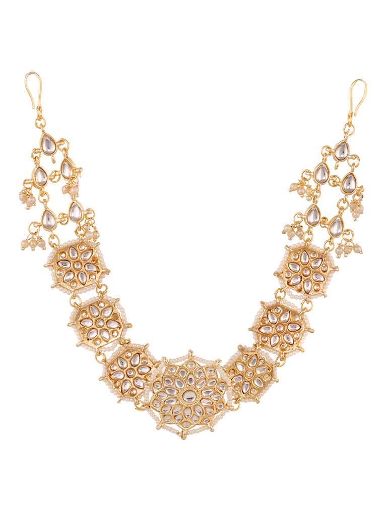 Kundan Studded Matha Patti-Gold Platted : SJMP1624