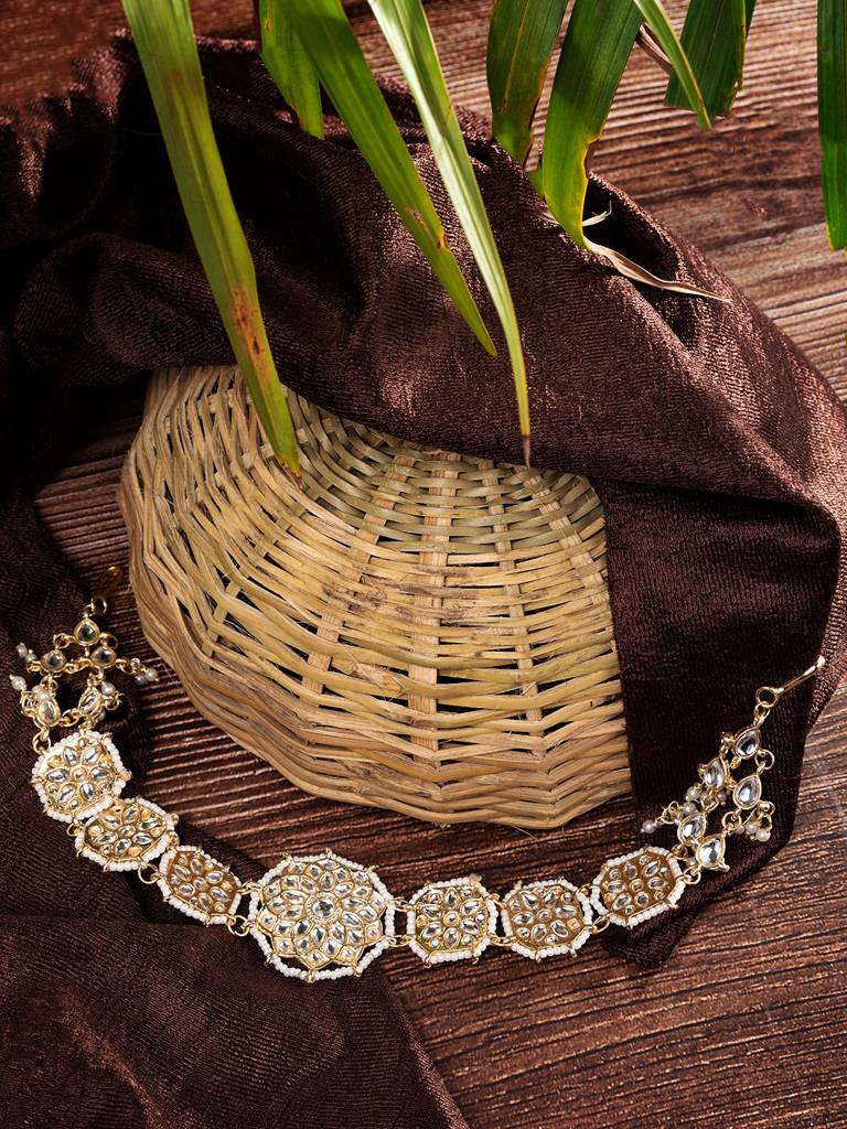 Kundan Studded Matha Patti-Gold Platted : SJMP1624