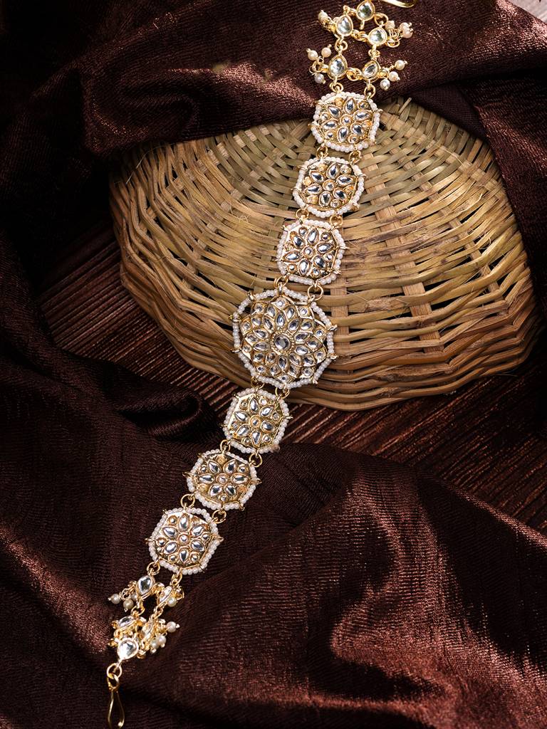 Kundan Studded Matha Patti-Gold Platted : SJMP1624
