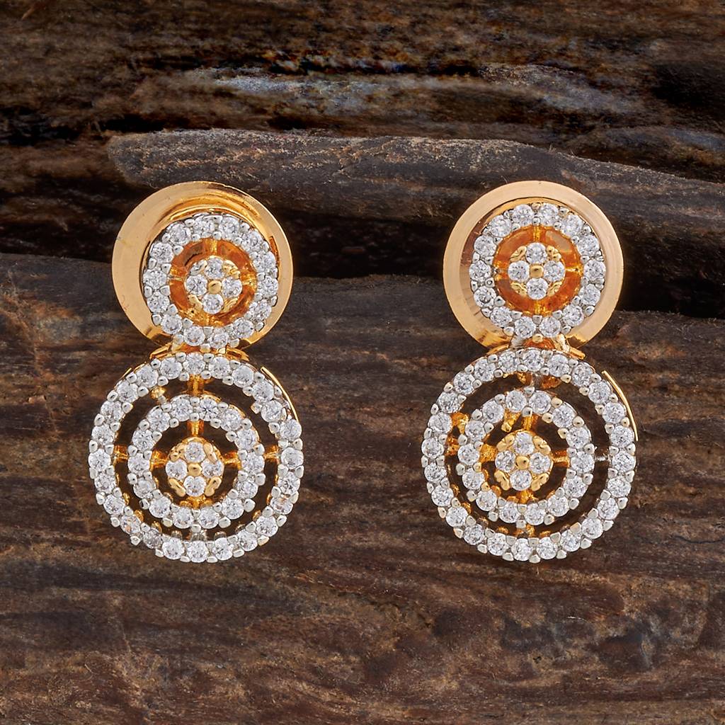 Kushal'S Fashion Jewellery White Rhodium-Plated Party Zircon Drop Earrings - 163199 : 400428