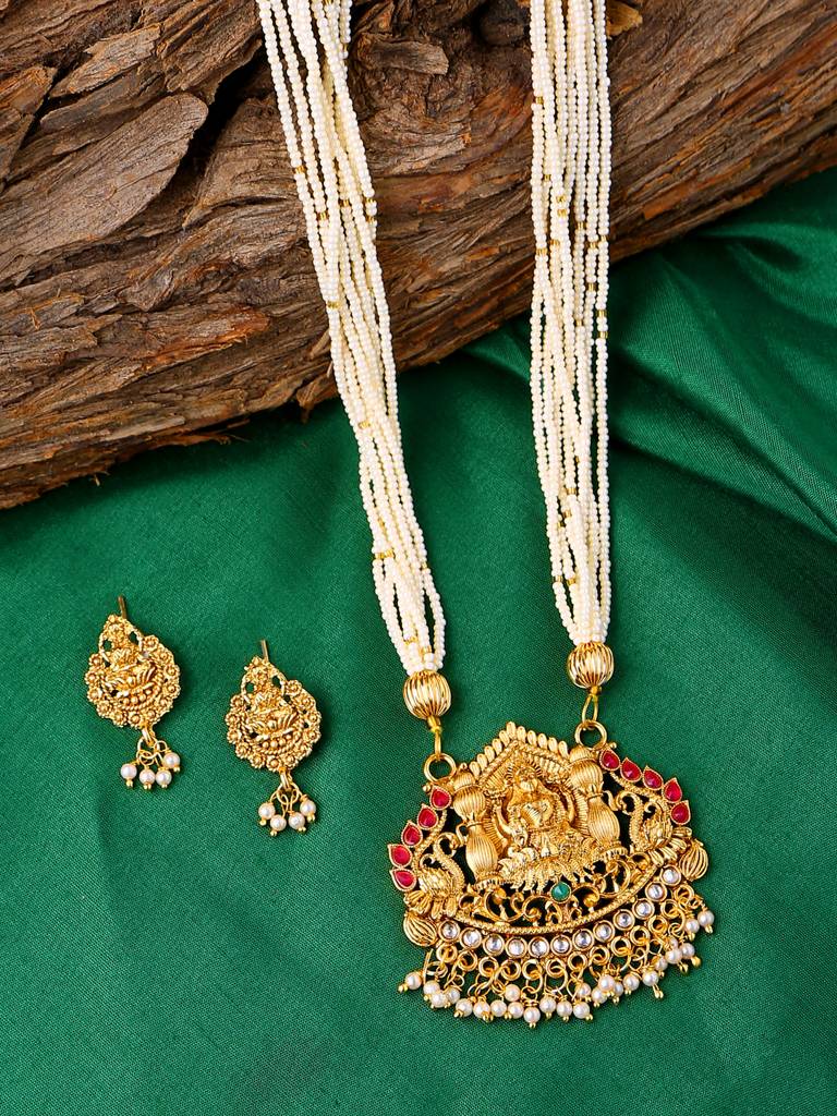 Gold Temple Jewellery Set : ABRSJS08