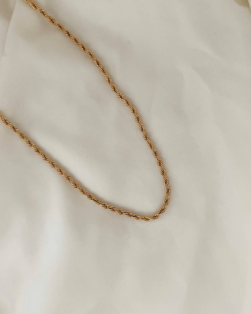 18K Gold Plated 3Mm Rope Chain Necklace : N53