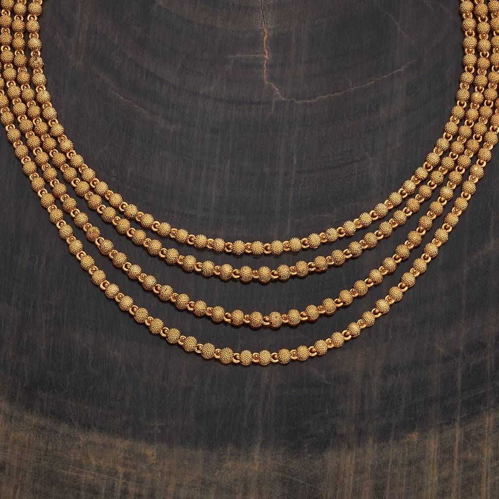 Kushal'S Fashion Jewellery Ruby-Green Gold-Plated Ethnic Antique Necklace - 416805 : 416805