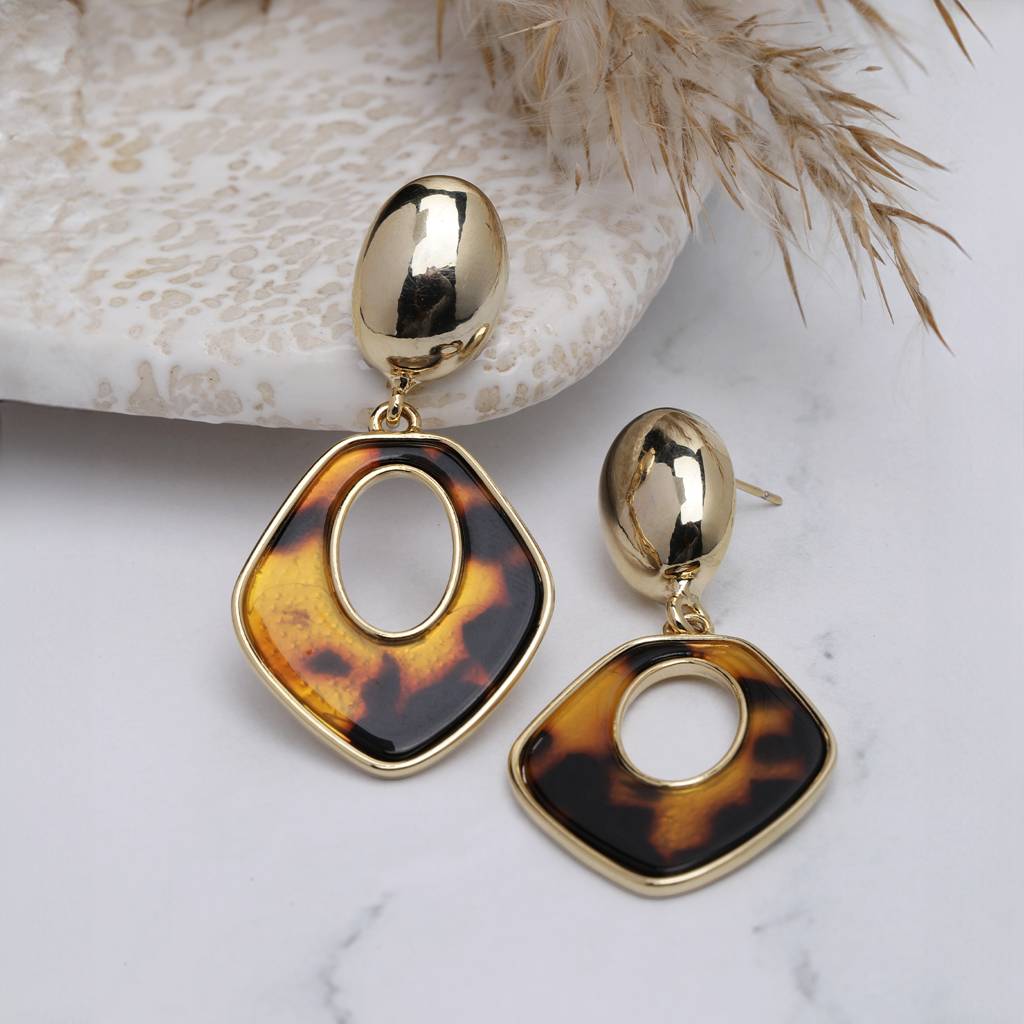 Multilayer Summer 18K Gold Necklace With White Crystal : BrightBeat18kGoldPlatedEarrings