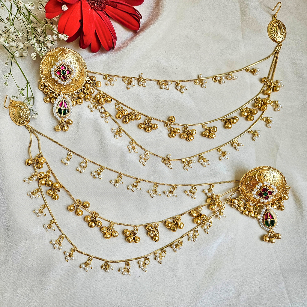 Aisha Kashmir Kaan Chain Jhumka : ER022