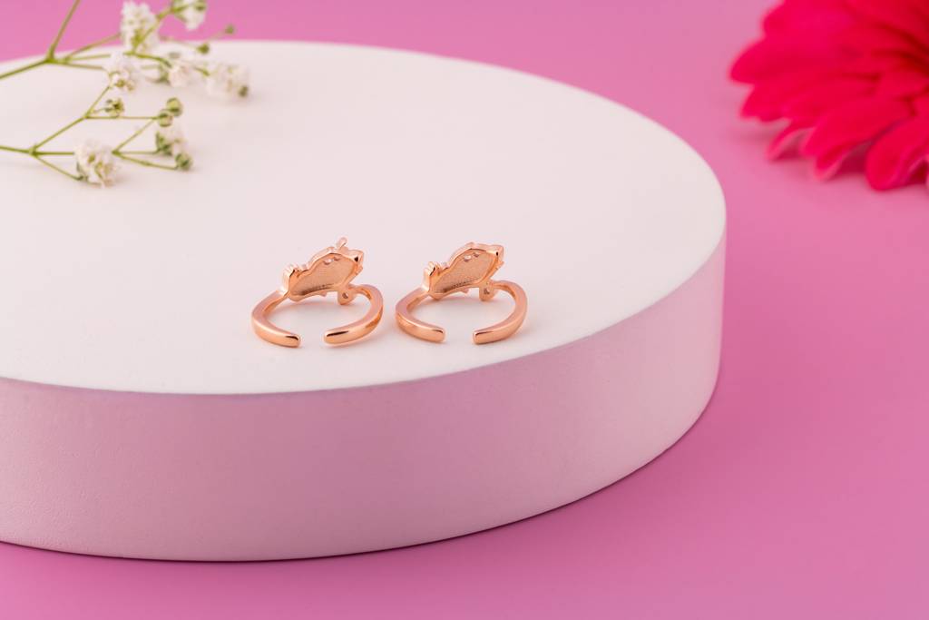 Rainbow Feather 92.5 Silver Toe Rings : SKU1123