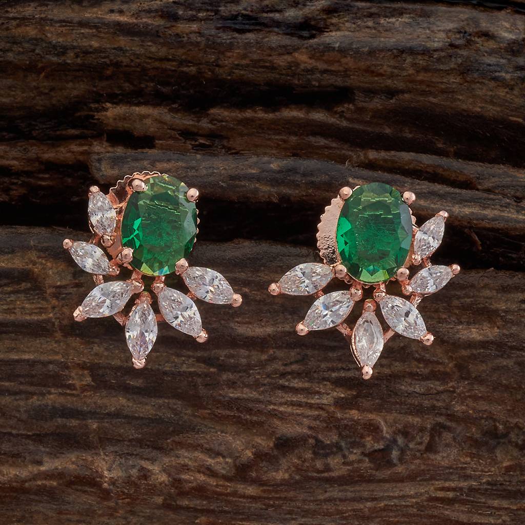 Kushal'S Fashion Jewellery Rose Gold Plated Cubic Zirconia Classic Studs - 410092 : 410092