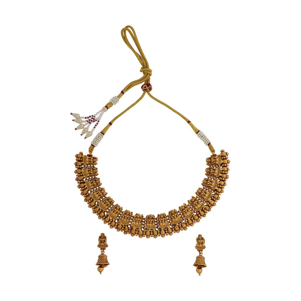 Kushal'S Fashion Jewellery Gold Plated Antique Jewellery Set : 410801
