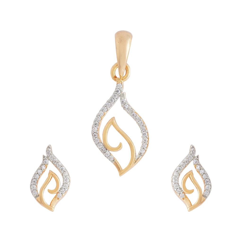 Kushal'S Fashion Jewellery White Party Zircon Pendant Set - 170658 : 411123