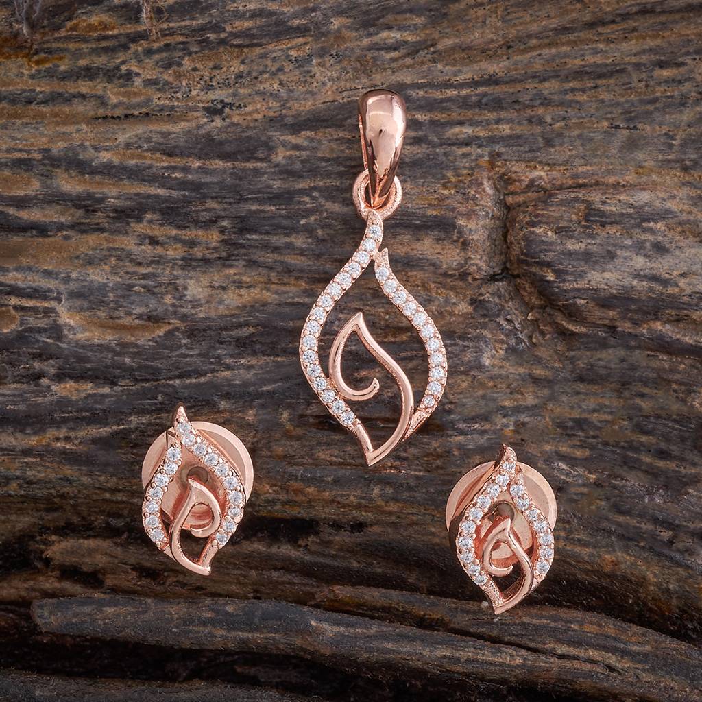Kushal'S Fashion Jewellery White Party Zircon Pendant Set - 170658 : 411125