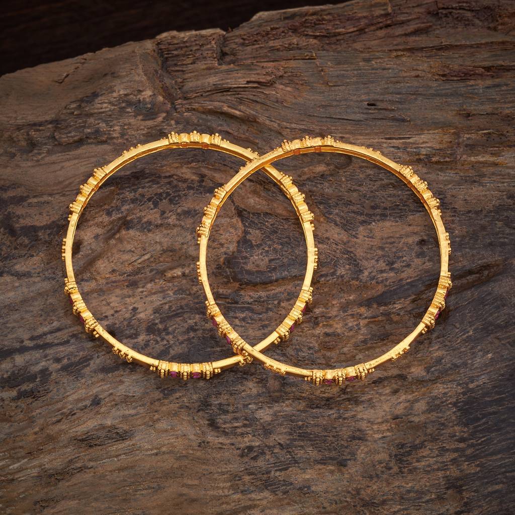 Kushal'S Fashion Jewellery Gold-Plated Ethnic Antique Bangle - 170790 : 411487