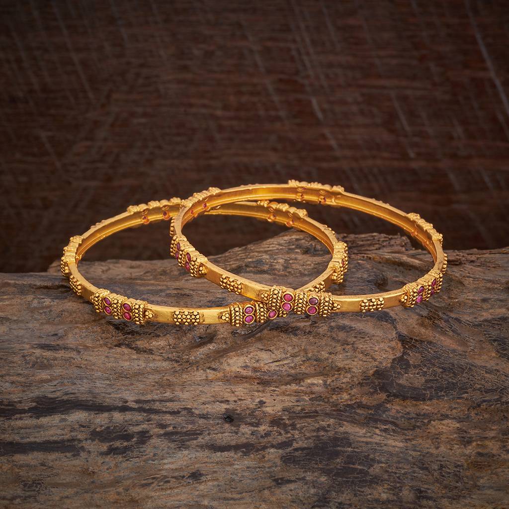 Kushal'S Fashion Jewellery Gold-Plated Ethnic Antique Bangle - 170790 : 411489