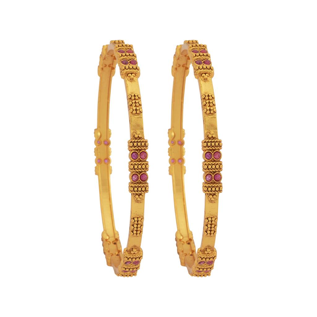 Kushal'S Fashion Jewellery Gold-Plated Ethnic Antique Bangle - 170790 : 411489