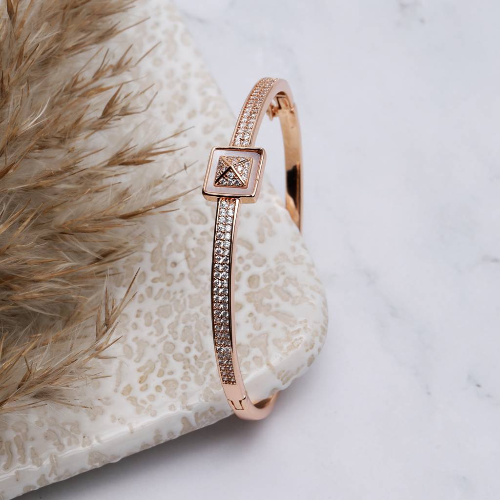 Raindrop Crystal Rose Gold Necklace : AurelianLuxeBracelet