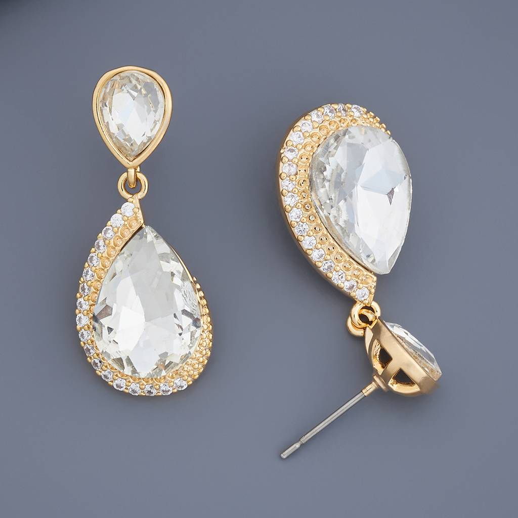 Kushal'S Fashion Jewellery White Gold-Plated Party Trendy Zircon Earring - 429387 : 429387