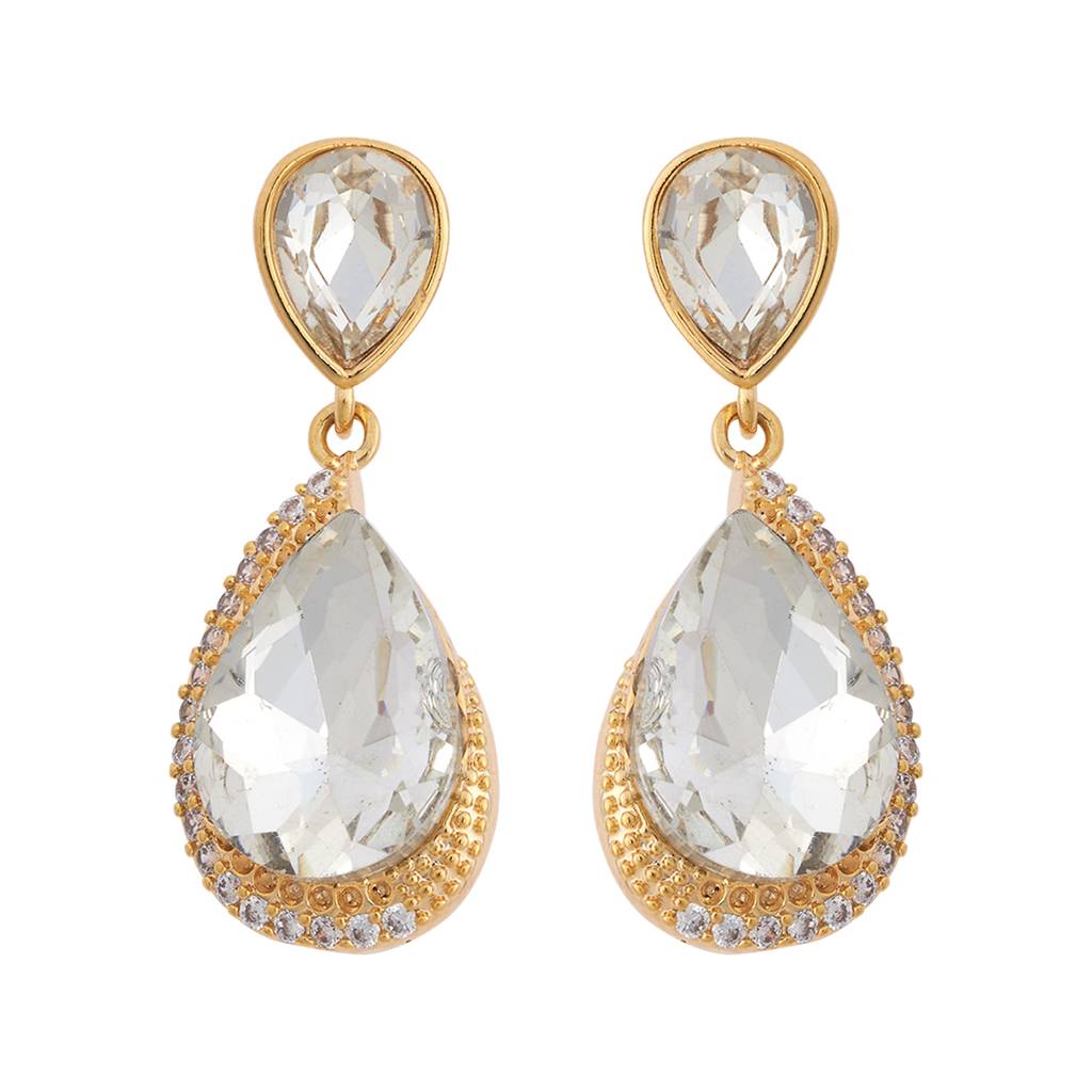 Kushal'S Fashion Jewellery White Gold-Plated Party Trendy Zircon Earring - 429387 : 429387