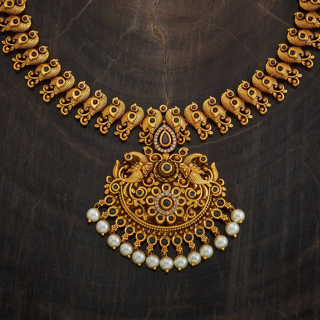 Kushal'S Fashion Jewellery Gold-Plated Kundan-Studded & Beaded Jewellery Set : 412961