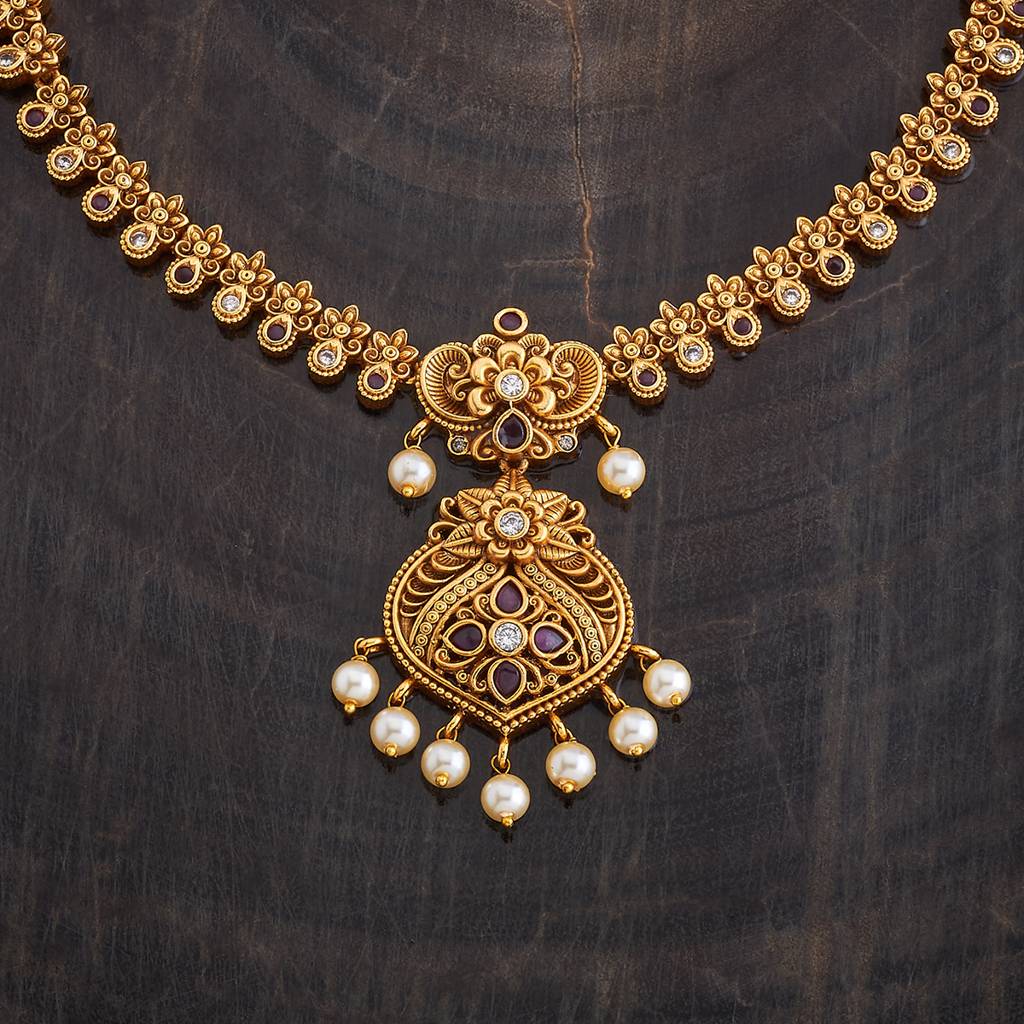 Kushal'S Fashion Jewellery Gold-Plated Ethnic Antique Jewellery Set - 172721 : 413241