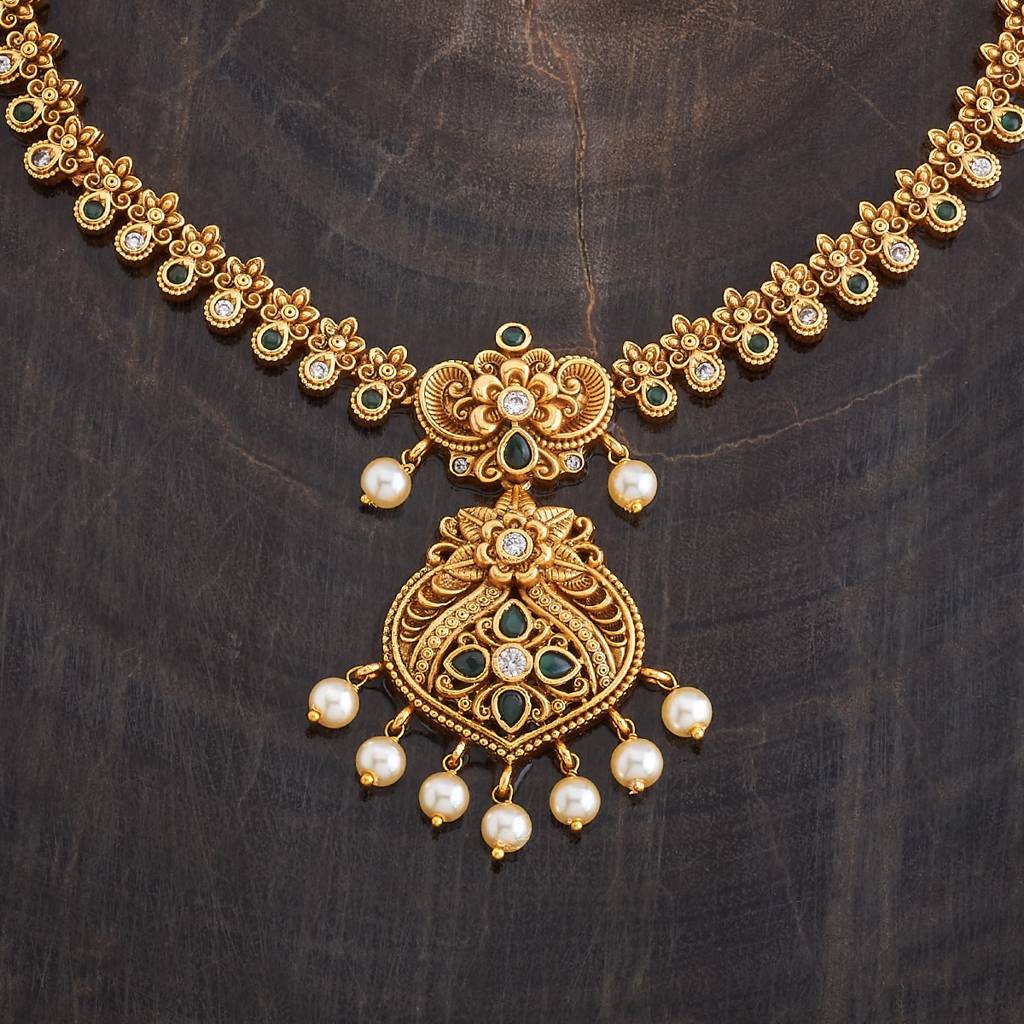 Kushal'S Fashion Jewellery Gold-Plated Ethnic Antique Jewellery Set - 172721 : 413242
