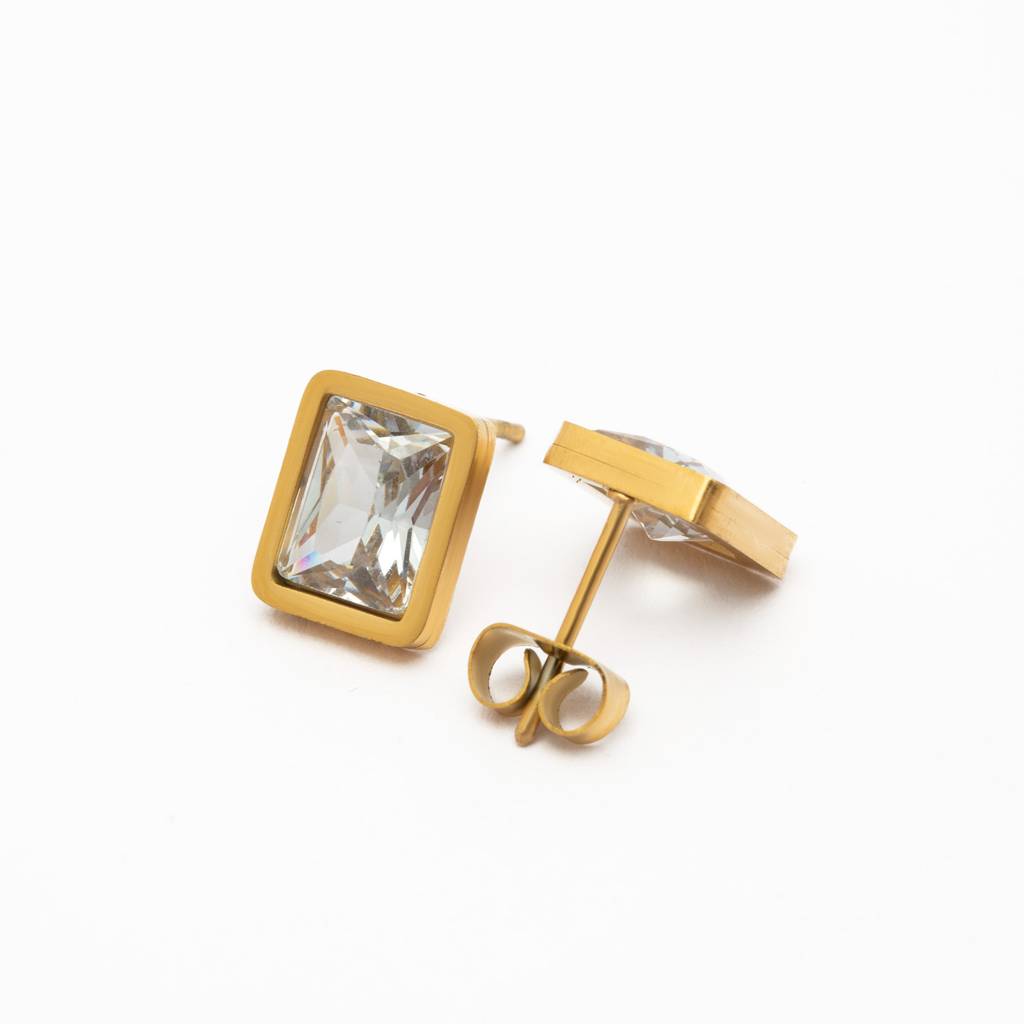 Shine Code 18K Gold Plated Earrings : WhiteCrystal18KGoldPlatedMulti-LayerNecklacewithEarrings