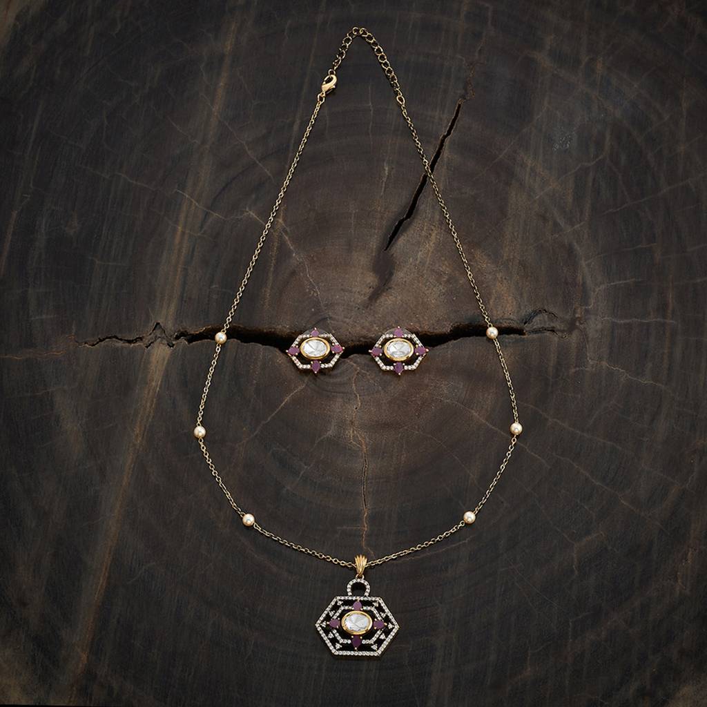 Kushal'S Fashion Jewellery Kundan-Studded Jewellery Set - 415194 : 415194
