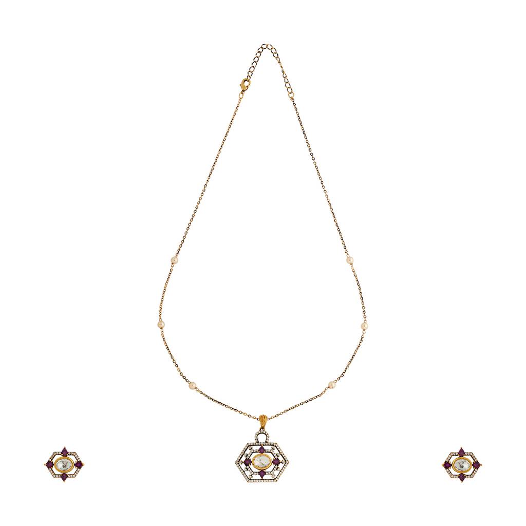 Kushal'S Fashion Jewellery Kundan-Studded Jewellery Set - 415194 : 415194