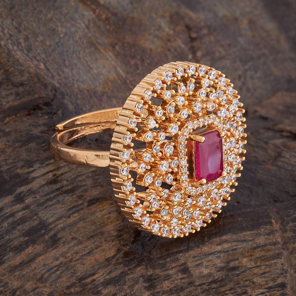 Kushal'S Fashion Jewellery Gold-Plated Party Zircon Finger Ring - 173111 : 415691