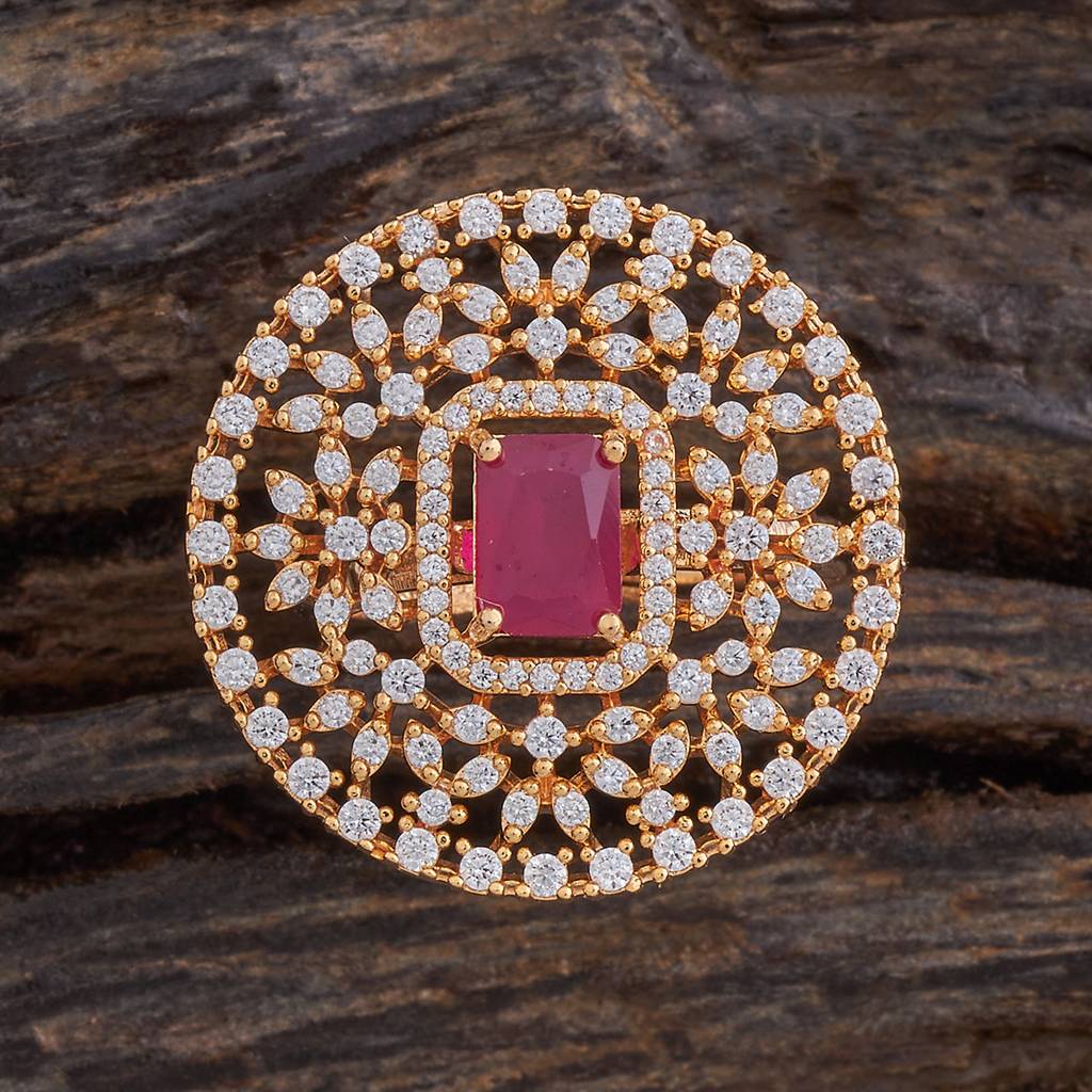 Kushal'S Fashion Jewellery Gold-Plated Party Zircon Finger Ring - 173111 : 415691