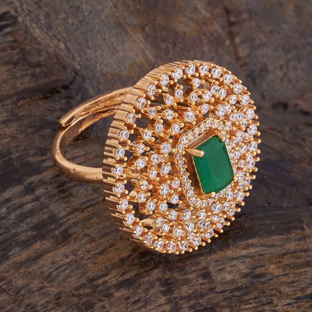 Kushal'S Fashion Jewellery Gold-Plated Party Zircon Finger Ring - 173111 : 415692